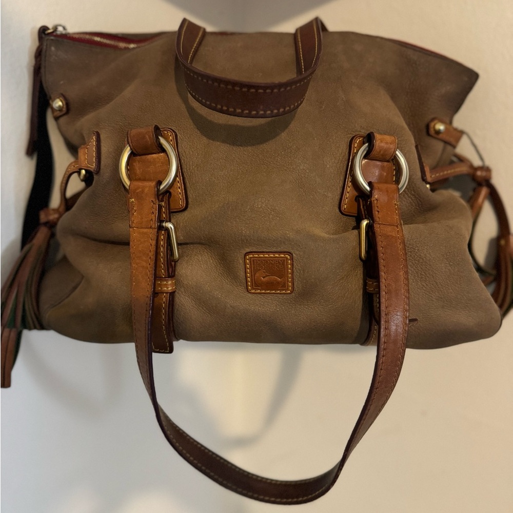 Dooney & Bourke Brown Shoulder Bag with Leather Handles